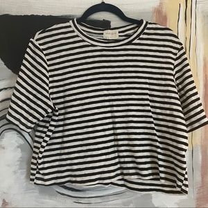 Vestique Black and White Stripe Crop Top